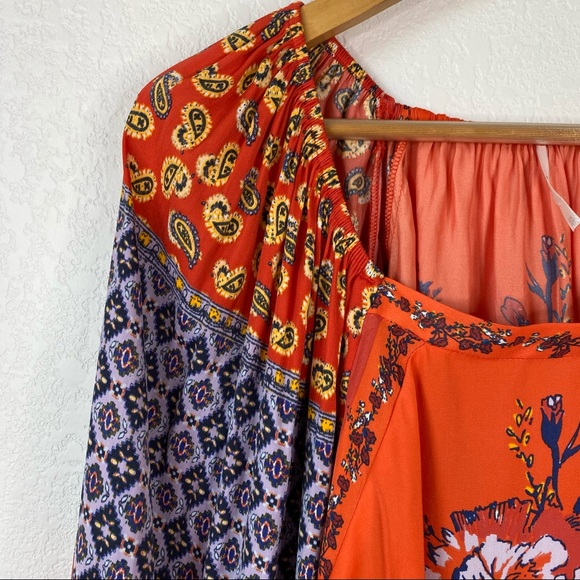 Free People Postiano Printed Blouse in Red - Picture 4 of 8